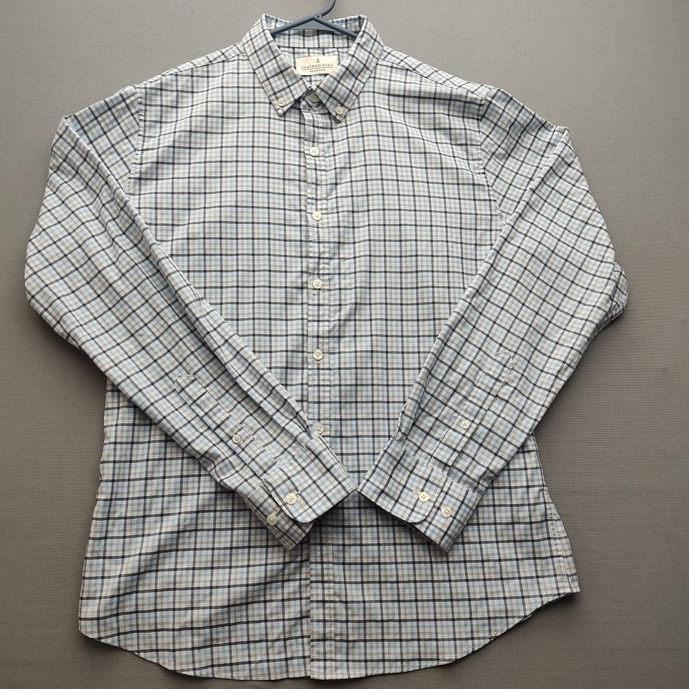 Chatham Road Men's Multi-Colored Plaid Button Up Shirt Long Sleeve Large